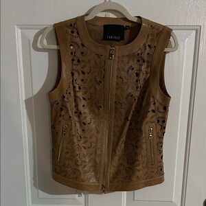 Carlisle 100% Tan Leather Cut-Out Vest